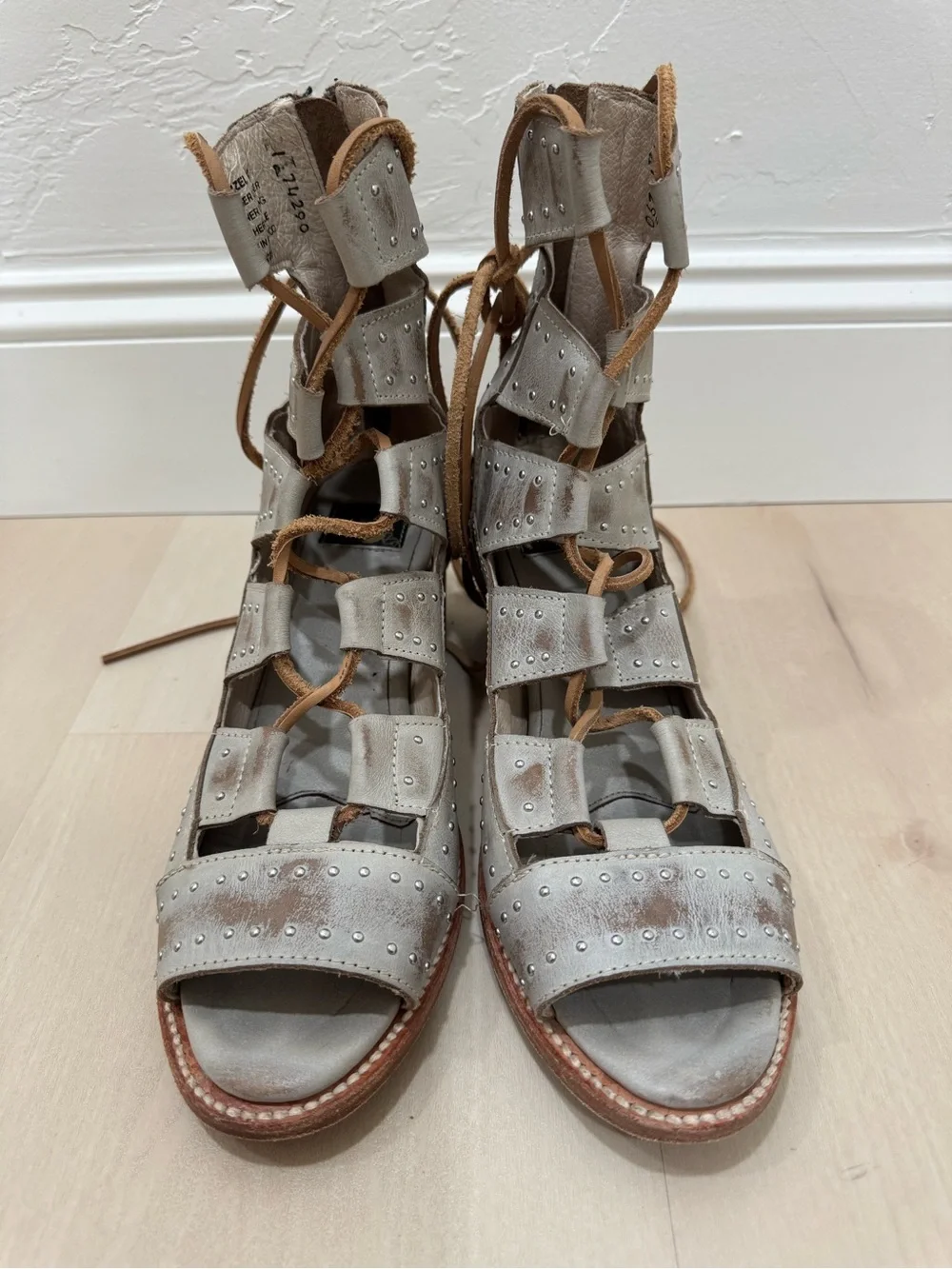 Freebird Hazel Gladiator Ice Sandals Studded Leather Western Boho Women's 10